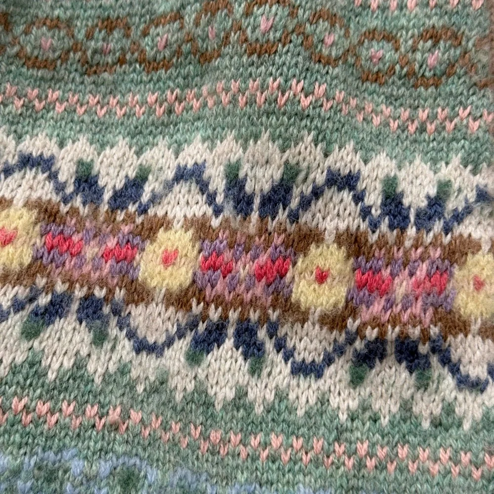 Polo Ralph Lauren Fair Isle Wool-Cashmere Cardigan – Multi-Color Knit – Size S - Picture 7 of 8